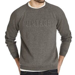 Original Weatherproof Vintage Mens Gray Sweater Embossed Logo 100% Cotton  XL
